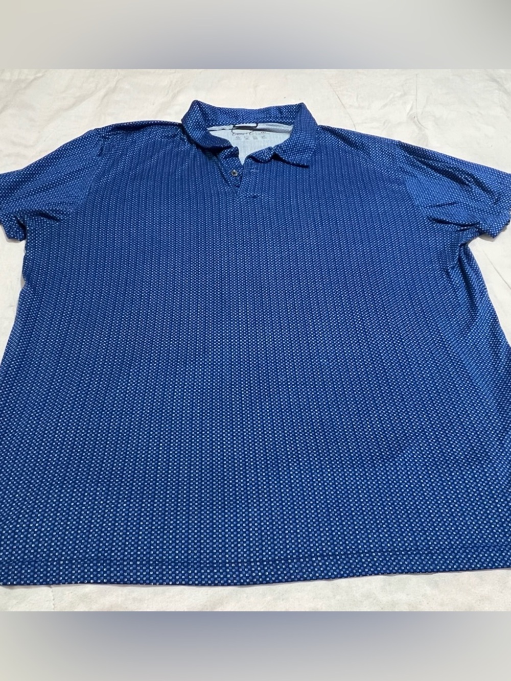 Men's Blue Micro-Pattern Polo Shirt